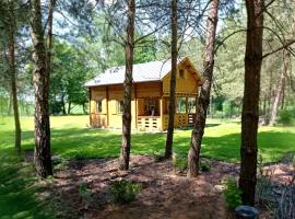 Klimatyzowany Domek z Sauną w lesie z posesją na wyłączność Mazury Prażmowo, Hotel in Prażmowo