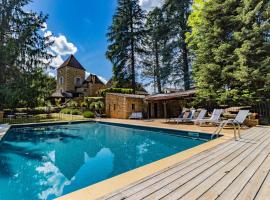 Villa avec piscine sur le domaine d'un château, casă la țară din Carsac-Aillac