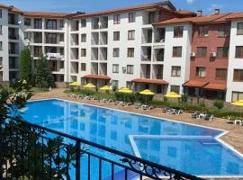3 Room Family Apartment with Pool View (4 min. away from the Sea)