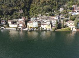 Lugano Lake, nido del cigno, hotel u gradu 'Oria'