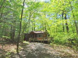 Cabin at Sleepy Creek - Creek Access, Wifi, Pet Friendly, Fire Pit, Charcoal Grill, Screen Porch, Wood Stove, Deck, Family Friendly, hotel in Berkeley Springs