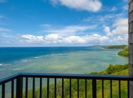 Sealodge E8-oceanfront views near secluded beach, with wifi and pool, cabin in Princeville