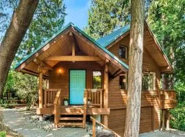 Spacious Cabin Style Home with Hot Tub, Sauna, AC, King Bed, Loft, Free Parking