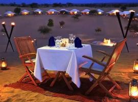 golden sandstone hotel desert Safari camp, hotel with parking in Jaisalmer