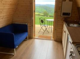 Woodpecker Pod with views, cottage in Lampeter