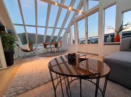 Glass roof private loft in Tromsø, hotel near Polaria, Tromsø