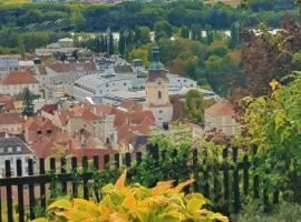 Blick über Krems mit Gartenpavillon, viešbutis šeimai mieste Kremsas prie Dunojaus