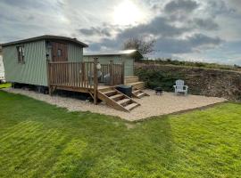 Oakley View Shepherds Hut with hot tub, cabin in Whitby