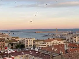 Vues exceptionnelles mer, port et toits de Sète
