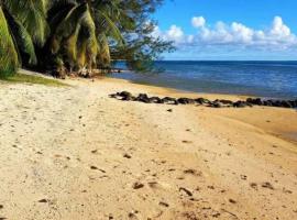 SUNSETVIEW, studio, private beach, amazing swim & sunset, hotel em Haapiti