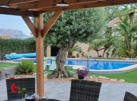 Villa with serene mountain views. Spacious garden with 10x5m pool.
