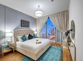 Durrani Homes - Elite 2BR at Al Habtoor City Amna Tower, hotel conveniente a Dubai