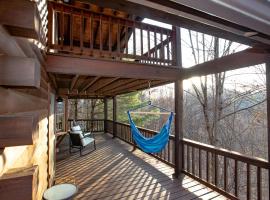 Treetops Cabin easy to Asheville with fast wifi and great view, hotel near Wolf Ridge Quad, Swiss