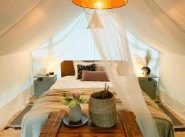 Vintage tent at the Lovsin Estate, glamping site in Metlika