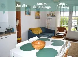 Triplex avec jardinet - wifi - à 400m de la plage