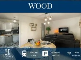 HOMEY WOOD - New - Appartement avec une chambre - Parking privé gratuit - Balcon privé - A 5 min de la gare pour rejoindre Genève