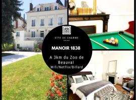 Manoir 1838 à - 3 km du Zoo de Beauval & proche des châteaux, hôtel à Saint-Aignan