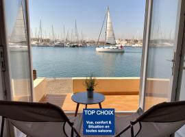 Studio - Les pieds dans l'eau agréable en toutes saisons 4 couchages - climatisation - parking privé - piscine sur mer - vue magnifique et rare - situation optimum - Les argonautes - Ile des pêcheurs - Cap d'Agde, hotel in Cap d'Agde