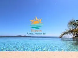 Villa Piscine 4étoiles vue Mer sur les les Iles D'Or Carqueiranne BY HC