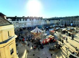 F2 avec sauna, vue d'exception place de la mairie, hotel i Beauvais
