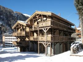 appartement avec jardin dans luxueux chalet: Zinal şehrinde bir dağ evi