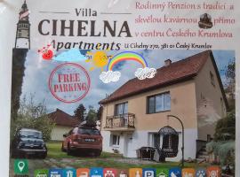 Villa Cihelna apartments, pet-friendly hotel in Český Krumlov