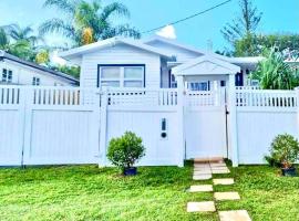 Cottage style home with a pool, pet-friendly hotel in Gold Coast