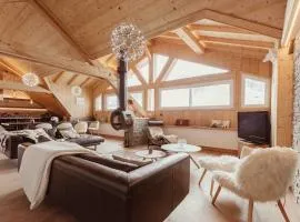 Chalet Kabane, NEUF, pied des pistes et garage