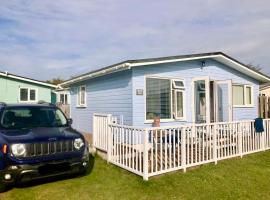 Holiday Chalet at Gwithian Sands in Cornwall, campsite in Gwithian