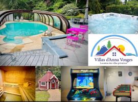 Villa 250m2 avec PISCINE chauffée & SPA & kota-grill & sauna, hotel en Saint-Dié-des-Vosges