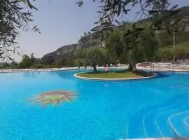 Garda lake and swimming pool