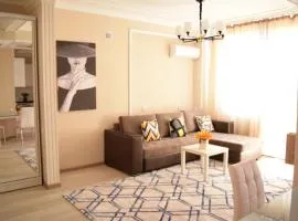 White apartment with panoramic view in the center