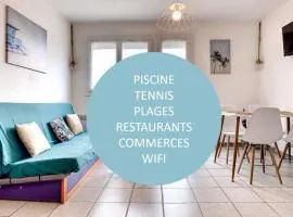 Charmant T2 avec wifi parking piscine tennis proche plage et port