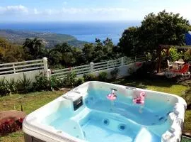Bélavue & SPA Privé, avec vue panoramique sur mer, jardin créole paysager, jacuzzi privé