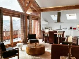 Chalet entier 110m2 avec vue et sauna à 10 min des pistes