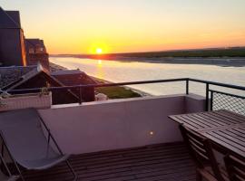 Vue et terrasse panoramique sur la Baie de Somme, hotel en Saint-Valery-sur-Somme