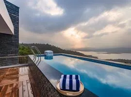 SaffronStays Kaia Waters by Kosha Villas, Pawna - Greek style villa with panoramic view of Pawna lake