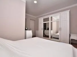 bedroom with bathroom shower