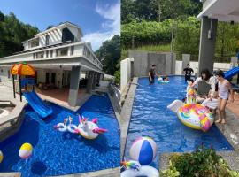 60PAX 9BR Villa Kids Swimming Pool, KTV, BBQ n Pool Tables near SPICE Arena Penang 9800 SQFT, хотел в Баян Лепас