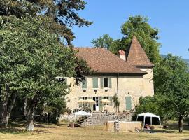 Domaine du Très-Haut - Château de Montanges, khách sạn có bồn jacuzzi ở Montanges