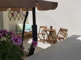 Maria's house in front of the beach