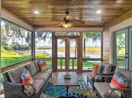 Private Dock and Porch Riverfront Darien Cottage