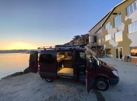 Campervan in the Lofoten Islands, campground in Leknes