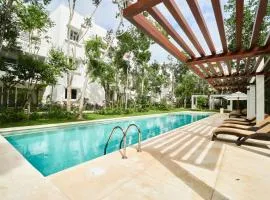 Aldea Zama Condo with 2 Pools, Gym, Yoga Deck and BBQ Grill