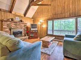 Game Room and Fire Pit Tree-Lined Pocono Lake Cabin