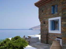 Luxury villa by the beach, hotel with parking in Andros