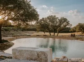 The Roost Farmhaus on 20 acres, hill country view, firepit, swimming hole