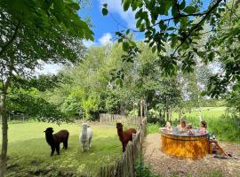 Ingerichte Boho, Indian of Tropical Bell Tent met alpaca's, hotel in Paasloo