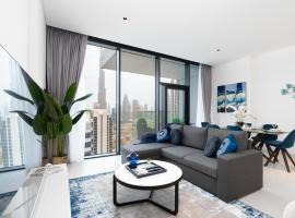 두바이 마라시 마린 트랜스포트 역 근처 호텔 Ultimate Stay / 4 Beds / Burj Khalifa View / Ultra Modern / Business Bay