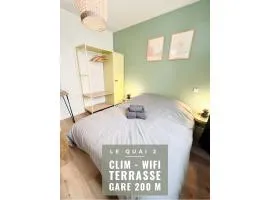 LE QUAI 2 - Studio neuf CALME TERRASSE - CLIM - WiFi - Gare à 200m